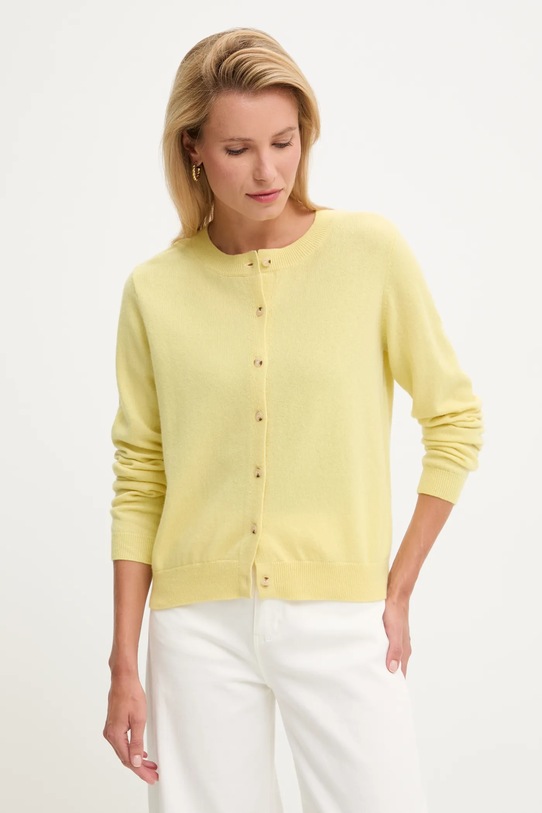 Answear.LAB kardigan z wełny merino wełna żółty WA25-SWD024