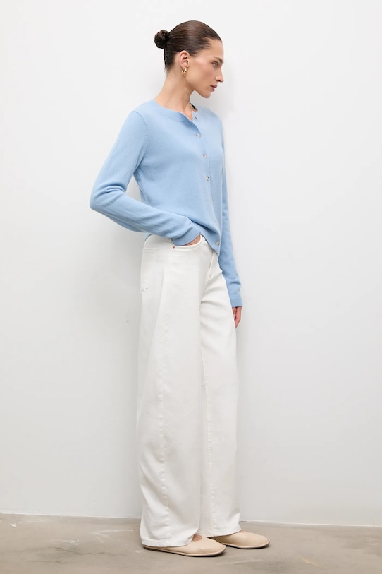 Answear.LAB kardigan z wełny merino WA25-SWD024 niebieski WA25