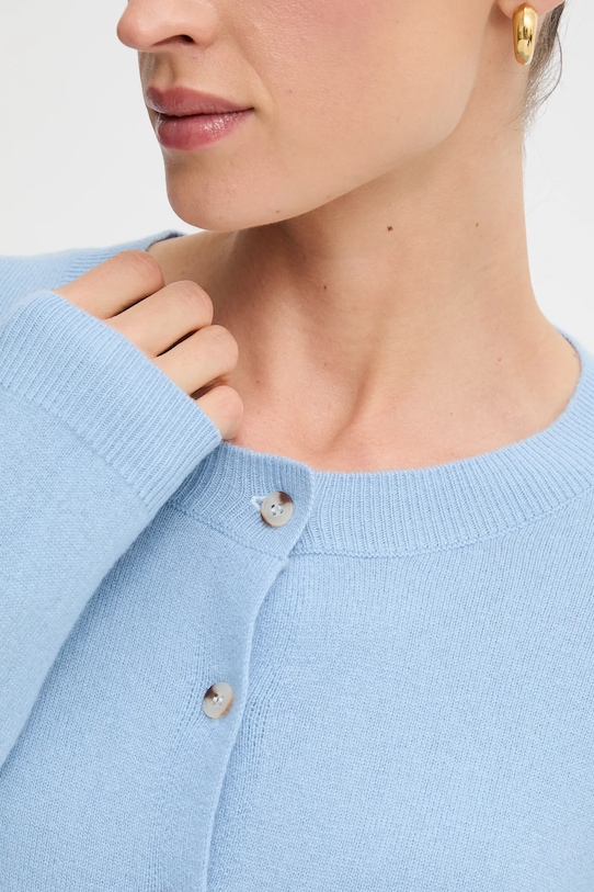 Answear.LAB kardigan z wełny merino WA25-SWD024 niebieski