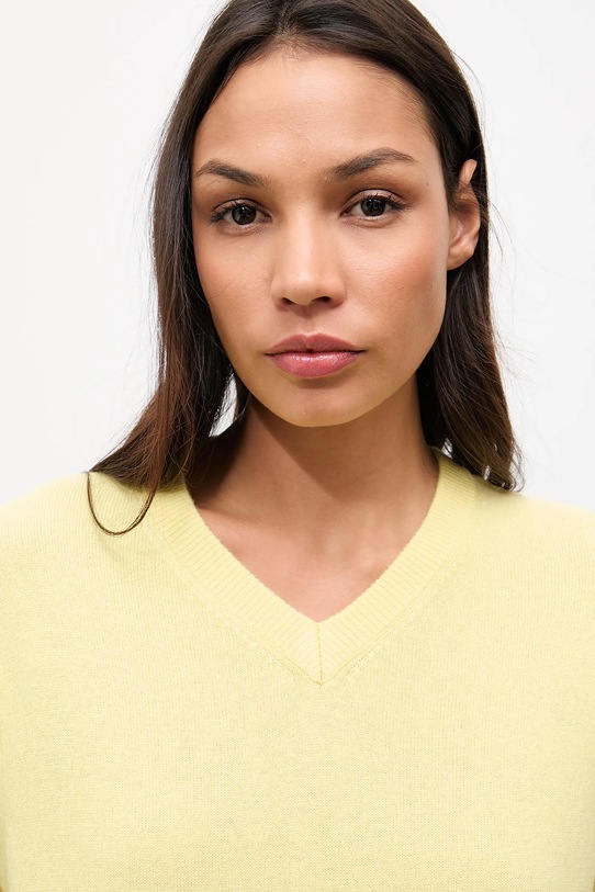 Answear.LAB sweter wełniany żółty WA25-SWD027