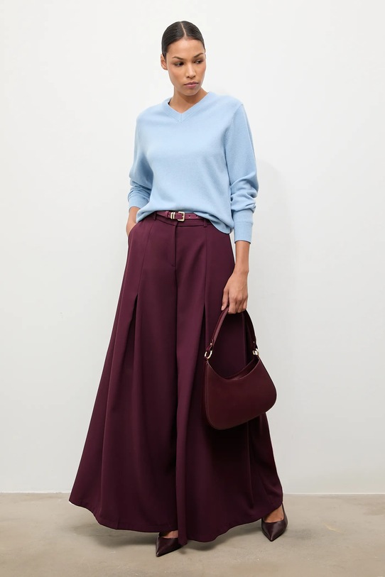 Answear.LAB sweter wełniany szpic niebieski WA25-SWD027