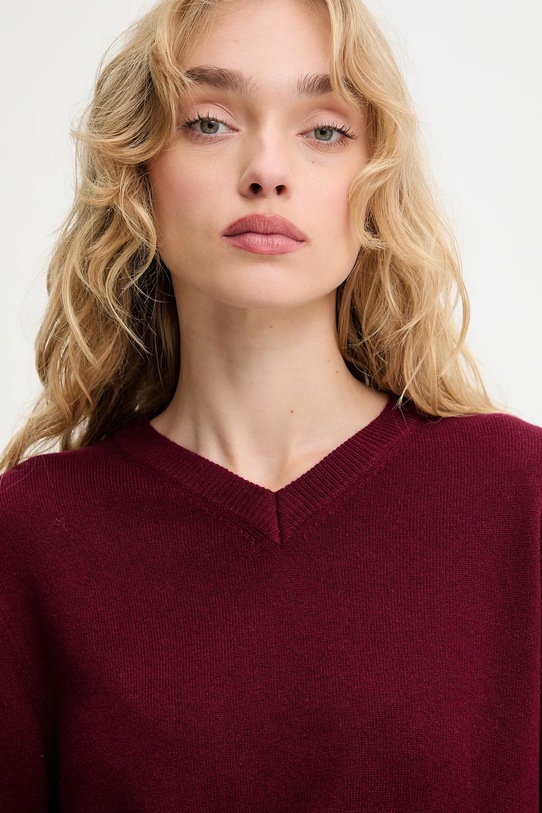 Answear.LAB gyapjú pulóver burgundia WA25-SWD027