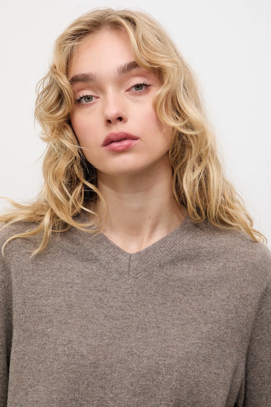 Answear.LAB sweter wełniany WA25-SWD027 brązowy