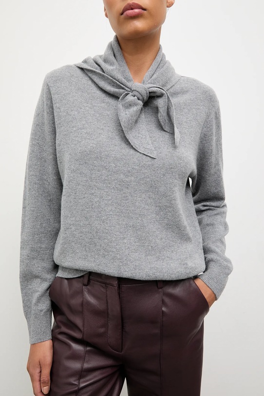 Answear.LAB sweter wełniany WA25-SWD029 szary WA25