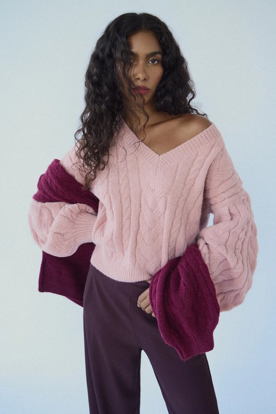 Answear.LAB sweter z wełną szpic różowy lu4410.fh