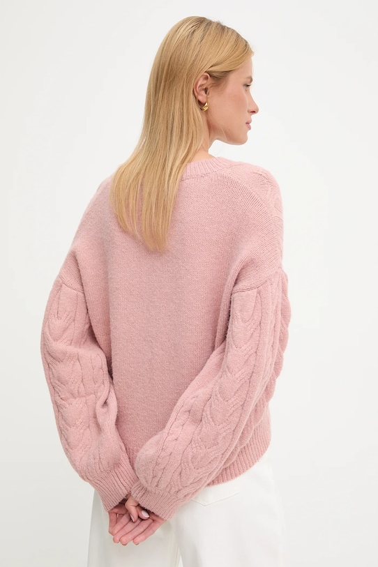 Answear.LAB sweter z wełną różowy lu4410.fh