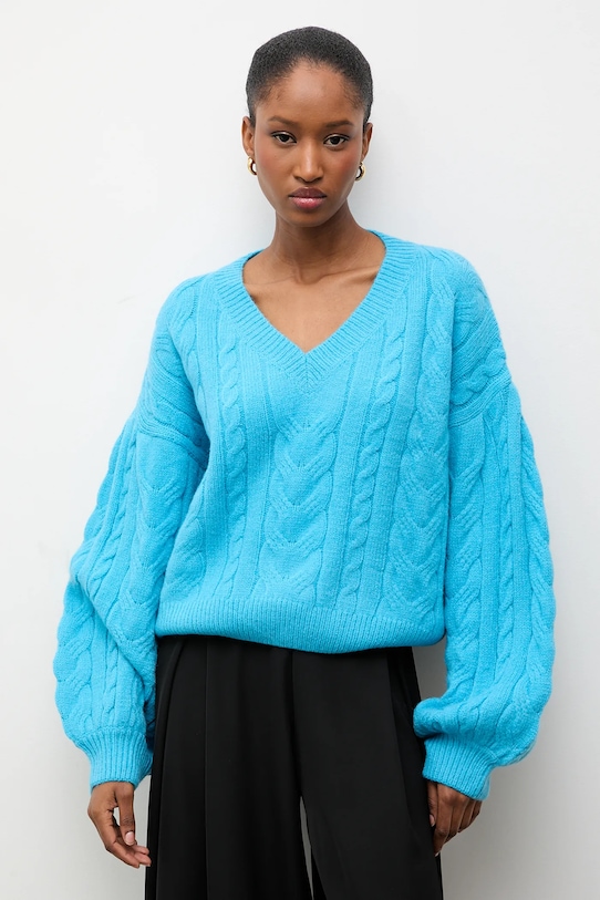 Answear.LAB sweter z wełną niebieski lu4410.fh