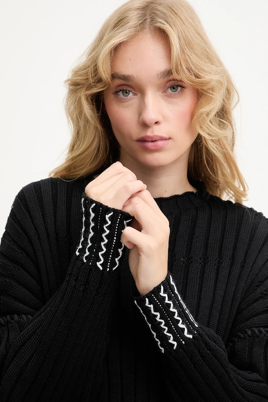 Answear.LAB sweter bawełniany bawełna czarny PK.7600.tos
