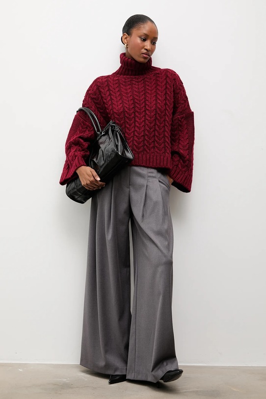 Answear.LAB sweter pozostałe bordowy 3598.tos