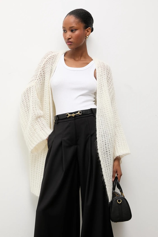 Answear.LAB kardigan z dodatkiem wełny beżowy 10421.iak