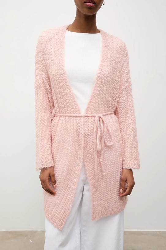 Answear.LAB kardigan z dodatkiem wełny różowy 10421.iak