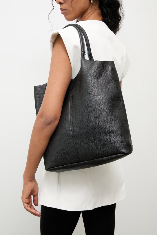 Answear.LAB poseta de piele uni negru WA25-TOD044