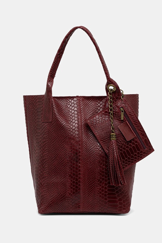 Kožená kabelka Answear Lab usňová koža burgundské 579.hak