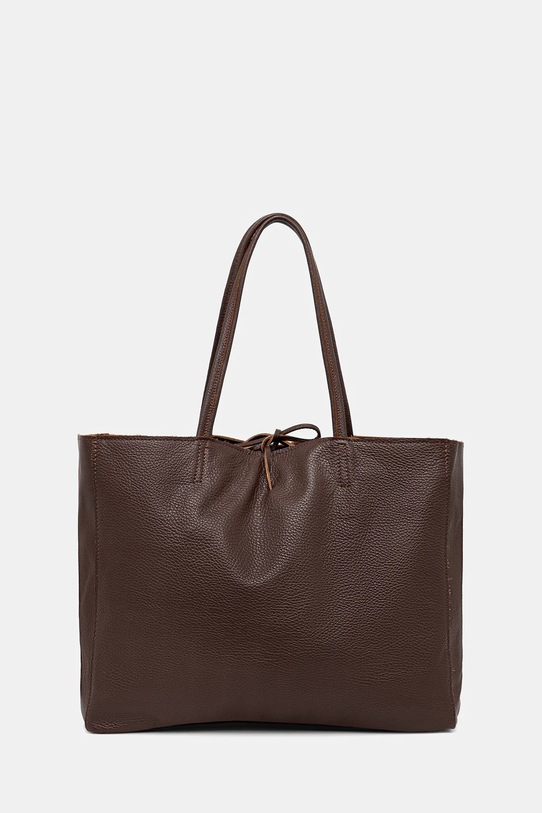 Answear Lab borsa a mano in pelle pelle fiore marrone 755.hak