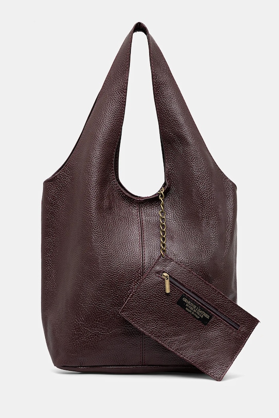 Шкіряна сумочка Answear.LAB лицьова шкіра бордо 766-2.hak