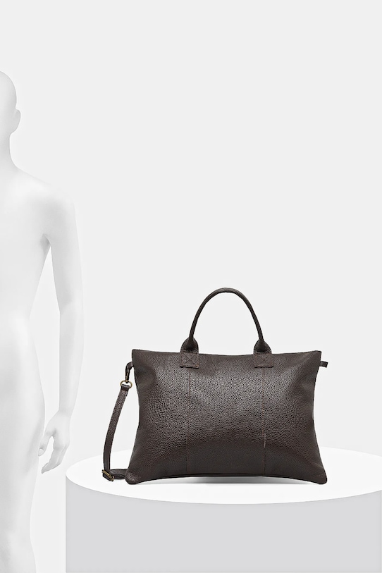 Answear.LAB torba na laptopa skórzana ANS07.hak brązowy