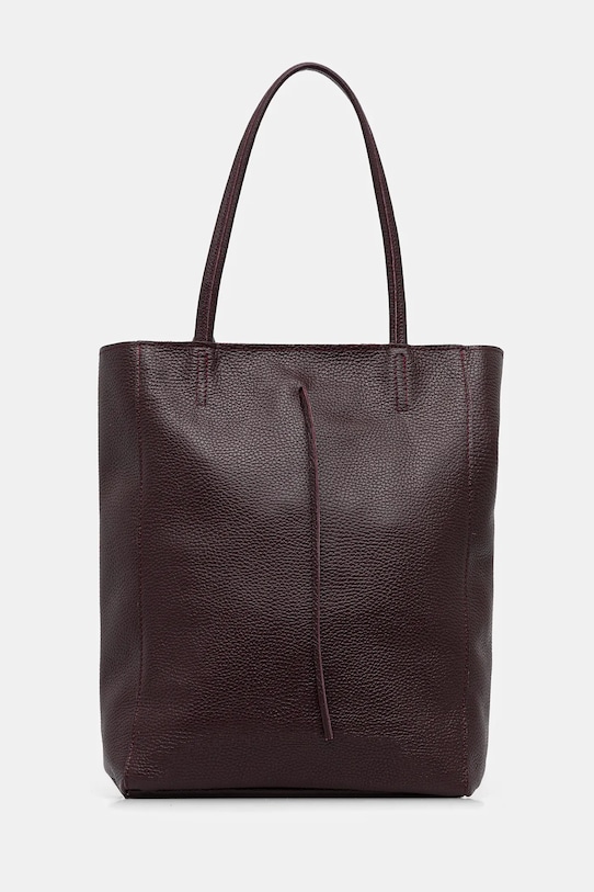 Answear.LAB torebka skórzana skóra licowa bordowy M075.hak