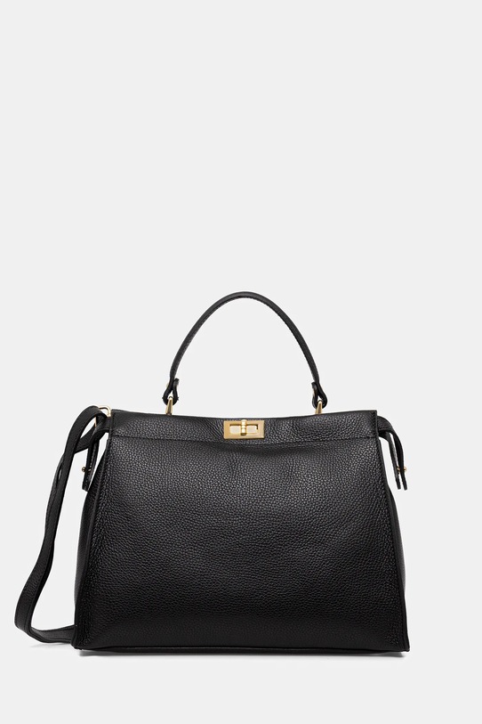 Answear.LAB torebka skórzana skóra licowa czarny 952.hak