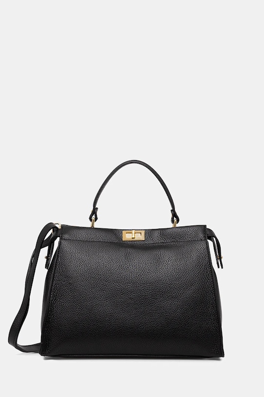 Answear.LAB torebka skórzana skóra licowa czarny 952.hak