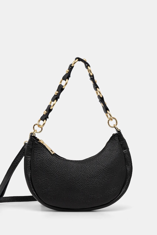 Answear.LAB torebka skórzana skóra licowa czarny 1218.hak