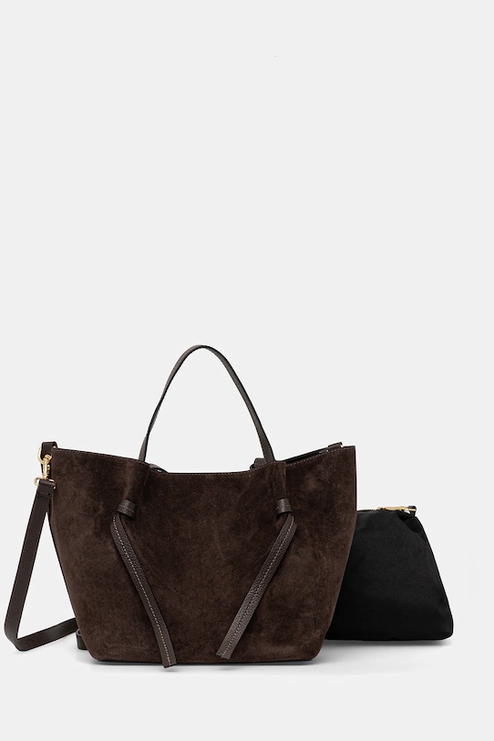 Answear.LAB velúr táska velúr bőr barna 1298.hak