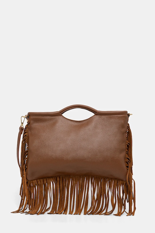 Answear.LAB borsa a mano in pelle pelle fiore marrone MBP105HG2.hak