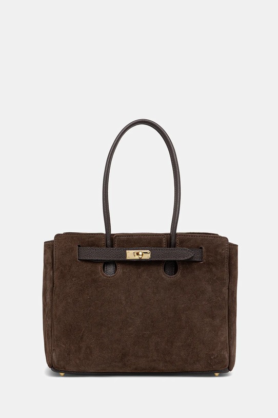 Answear.LAB geanta de mana din piele intoarsa nu incape in A4 maro MBP077SG3.hak