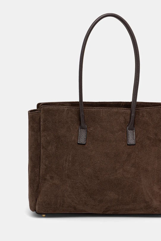 Accesorii Answear.LAB geanta de mana din piele intoarsa MBP077SG3.hak maro