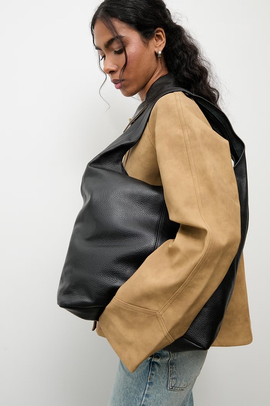 Answear.LAB poseta de piele uni negru WA25-TOD138