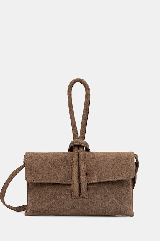 Answear.LAB kopertówka zamszowa nie mieści A4 beżowy 1013