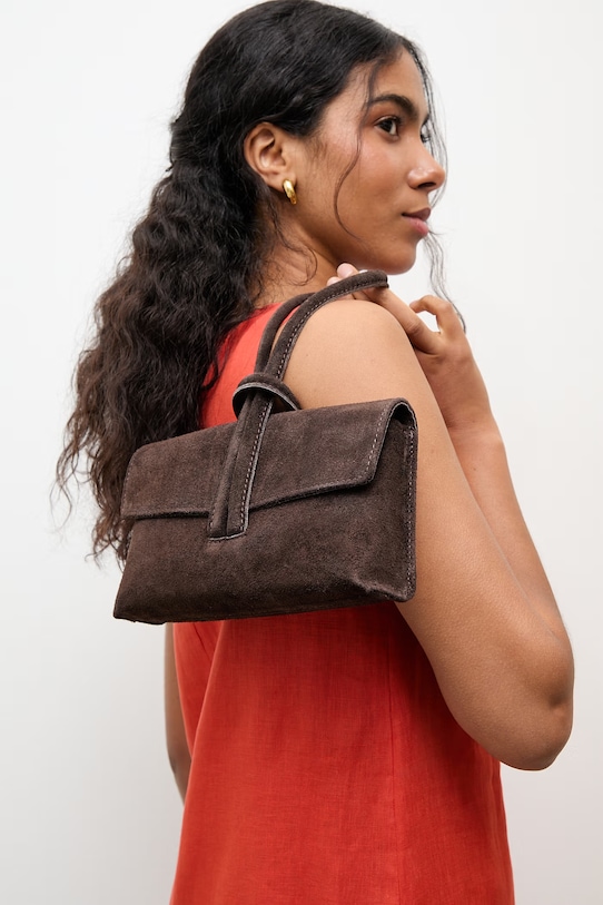 Answear.LAB kopertówka zamszowa nie mieści A4 brązowy WA25-TOD139