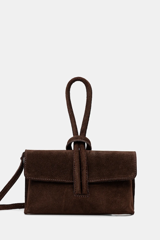 Answear.LAB kopertówka zamszowa nie mieści A4 brązowy 1013