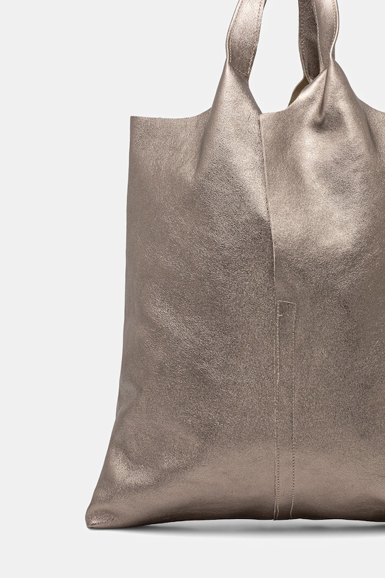 Akcesoria Answear.LAB torebka skórzana 5200151.polysk.hak brązowy