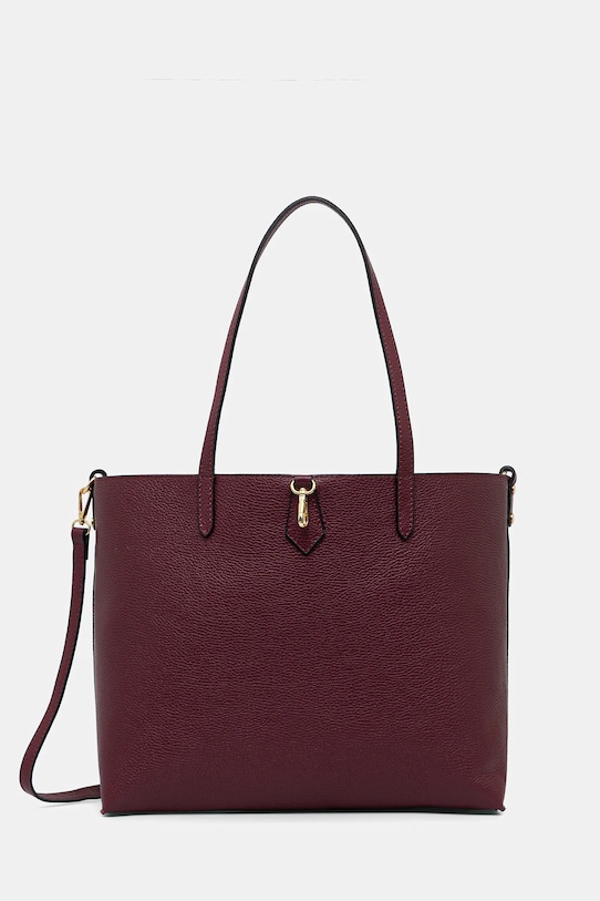 Answear.LAB torebka skórzana skóra licowa bordowy 551995.hak