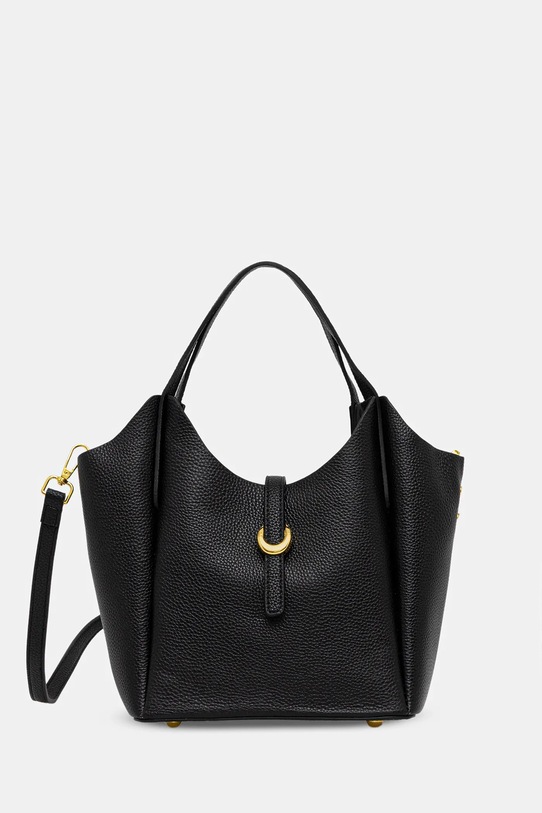 Answear.LAB torebka skórzana skóra licowa czarny 1347.CMS