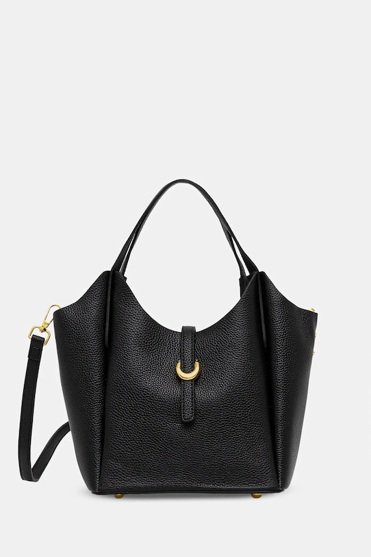 Answear.LAB torebka skórzana skóra licowa czarny 1347.CMS