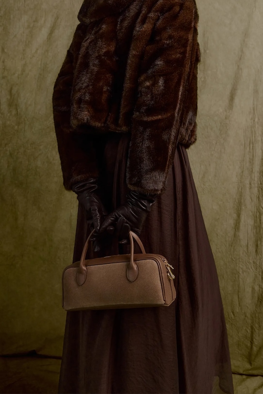 Замшева сумочка Answear.LAB лицьова шкіра бежевий SR4MZ.psr