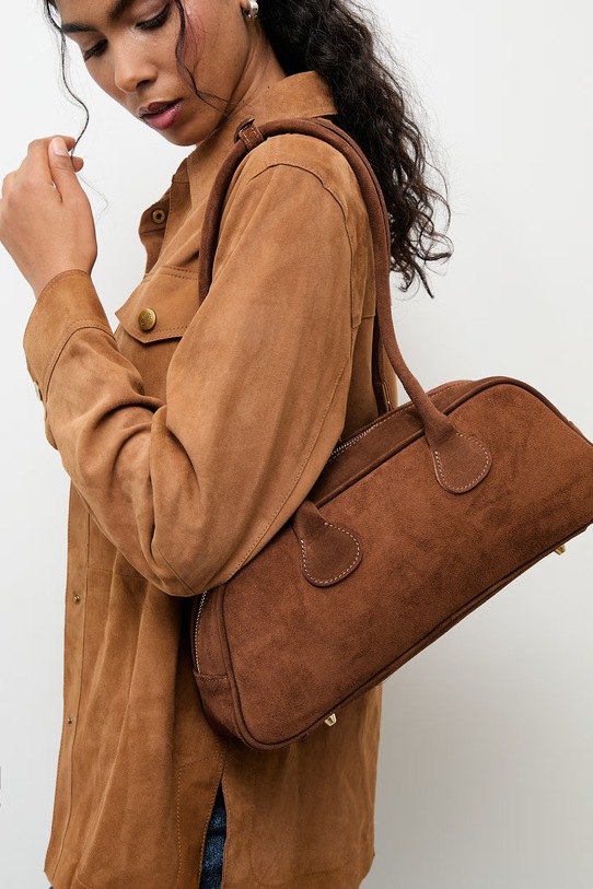 Semišová kabelka Answear.LAB semišová koža hnedá WA25-TOD185