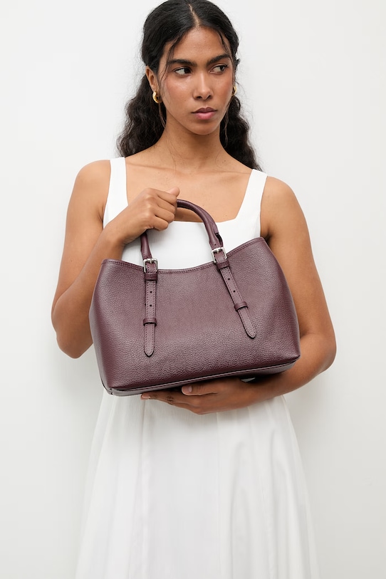 Answear.LAB borsa a mano in pelle pelle fiore granata WA25-TOD186