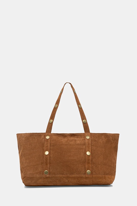 Answear.LAB torebka zamszowa skóra zamszowa brązowy 1316.hak