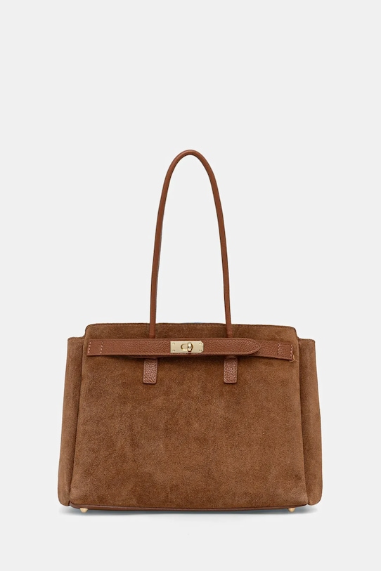 Answear.LAB torebka zamszowa skóra zamszowa brązowy Modelo 1.9.1