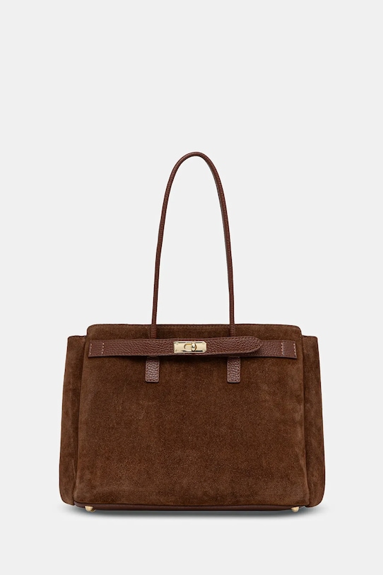 Answear.LAB torebka zamszowa skóra zamszowa brązowy Modelo 1.9.1