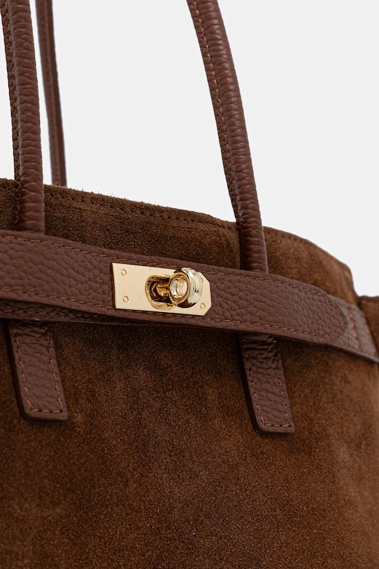 Answear.LAB torebka zamszowa brązowy Modelo 1.9.1