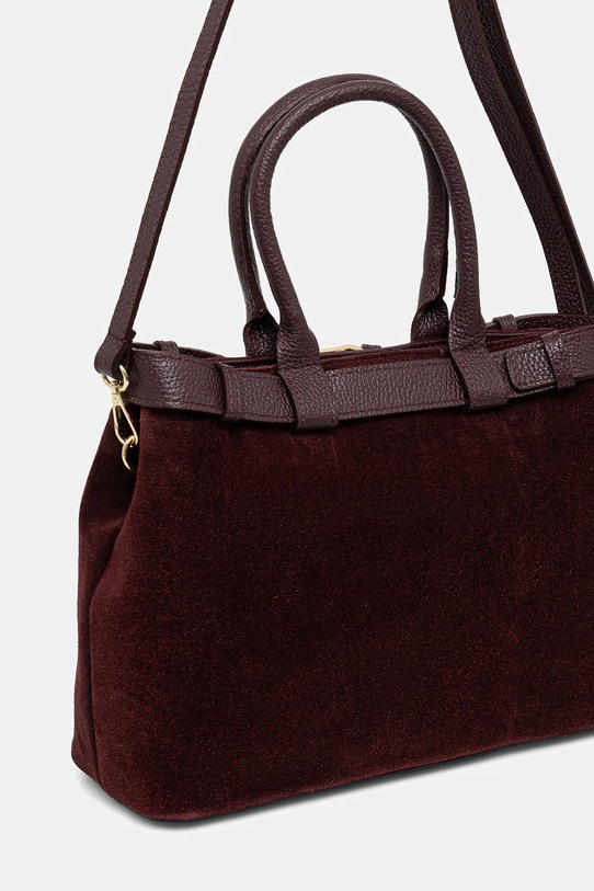 Akcesoria Answear.LAB torebka zamszowa Modelo 1.9.3 bordowy