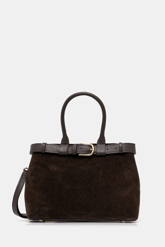 Answear.LAB torebka zamszowa skóra licowa brązowy Modelo 1.9.3