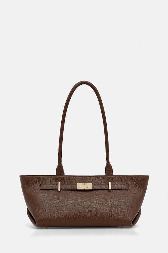 Answear.LAB torebka skórzana skóra licowa brązowy ans03.hak