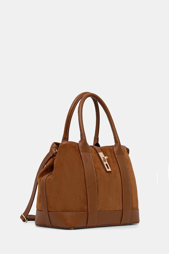 Answear.LAB torebka skórzana 0709.ijk brązowy WS26