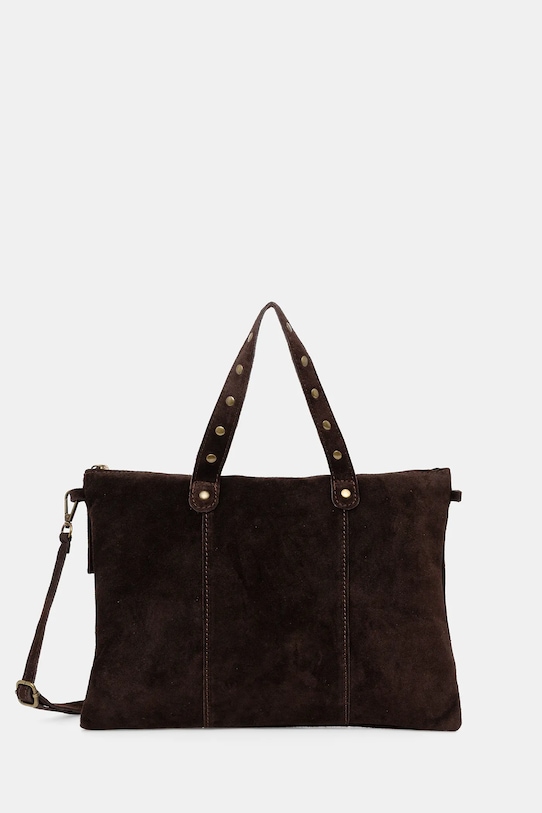 Answear.LAB torba na laptopa zamszowa skóra zamszowa brązowy 1365.hak