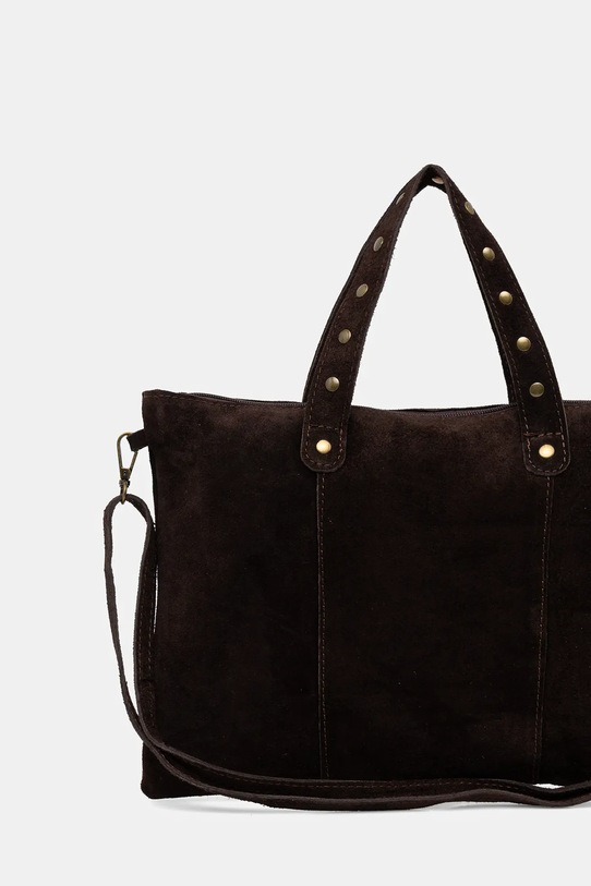 Akcesoria Answear.LAB torba na laptopa zamszowa 1365.hak brązowy