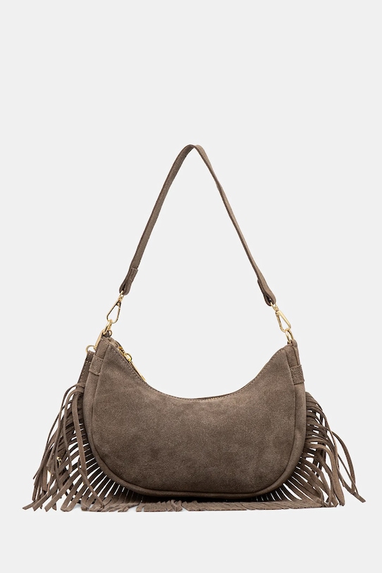 Answear.LAB torebka zamszowa nie mieści A4 beżowy C00043